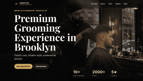 Barbershop website example